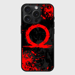 Чехол силиконовый для Apple iPhone 15 Pro матовый God of war logo red, брызги красок