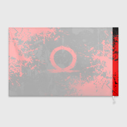 Флаг 3D God of war logo red, брызги красок - фото 2