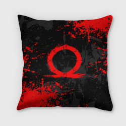 Подушка 3D God of war logo red, брызги красок