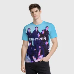Мужская футболка 3D Enhypen: Хисын, Джей, Джейк, Сонхун, Сону, Чонвон, Ни-Ки - фото 2