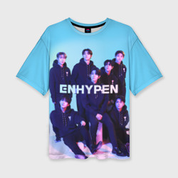 Женская футболка oversize 3D Enhypen: Хисын, Джей, Джейк, Сонхун, Сону, Чонвон, Ни-Ки