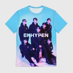 Мужская футболка 3D Enhypen: Хисын, Джей, Джейк, Сонхун, Сону, Чонвон, Ни-Ки