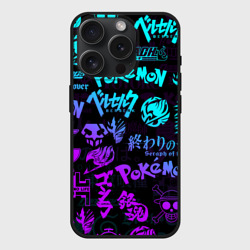 Чехол силиконовый для Apple iPhone 15 Pro матовый Anime logobombing neon неон лого аниме