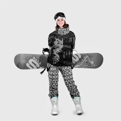 Накидка на куртку 3D Японский дракон и иероглифы - фото 2