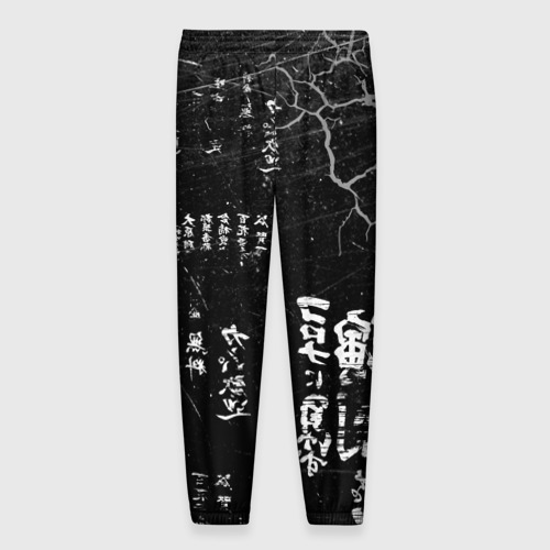 Мужские брюки 3D с принтом Японский дракон и иероглифы, вид сзади #1