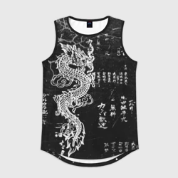 Мужская спортивная майка 3D Японский дракон и иероглифы
