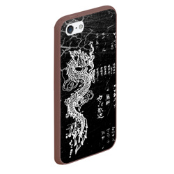 Чехол для iPhone 5/5S матовый Японский дракон и иероглифы - фото 2