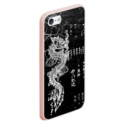 Чехол для iPhone 5/5S матовый Японский дракон и иероглифы - фото 2