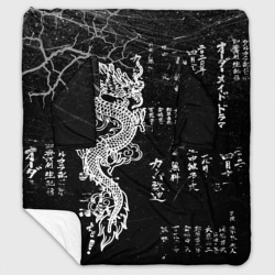 Плед с рукавами Японский дракон и иероглифы