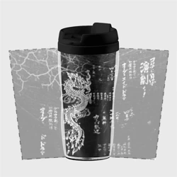 Термокружка-непроливайка Японский дракон и иероглифы - фото 2