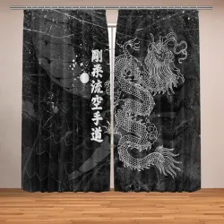 Фотошторы Токийский Дракон Иероглифы Dragon Japan