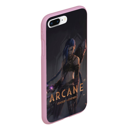 Чехол для iPhone 7Plus/8 Plus матовый Arcane - Jinx, цвет розовый - фото 3