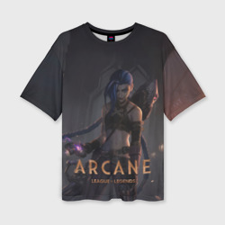 Женская футболка oversize 3D Arcane - Jinx