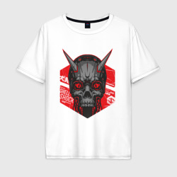 Мужская футболка хлопок Oversize Shlshk Cyber Skull Collection