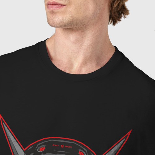 Мужская футболка хлопок Shlshk Cyber Skull Collection, цвет черный - фото 6