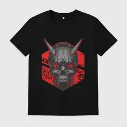 Мужская футболка хлопок Shlshk Cyber Skull Collection