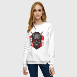 Женский свитшот хлопок Shlshk Cyber Skull Collection - фото 2