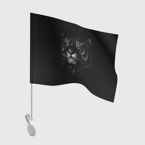 Флаг для автомобиля Голова хищного тигра