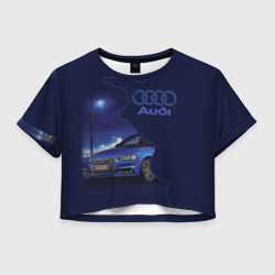 Женская футболка Crop-top 3D Audi лого