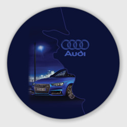 Круглый коврик для мышки Audi лого