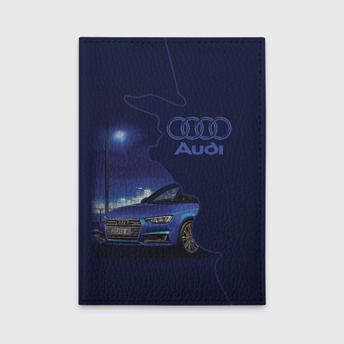 Обложка для автодокументов Audi лого, цвет оранжевый