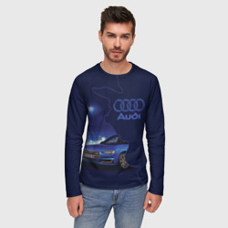 Мужской лонгслив 3D Audi лого - фото 2