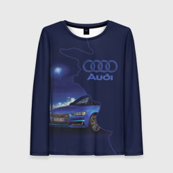 Женский лонгслив 3D Audi лого