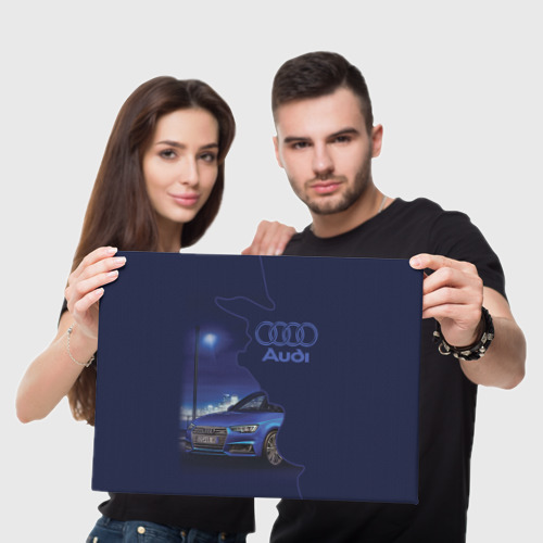 Холст прямоугольный Audi лого, цвет 3D печать - фото 5