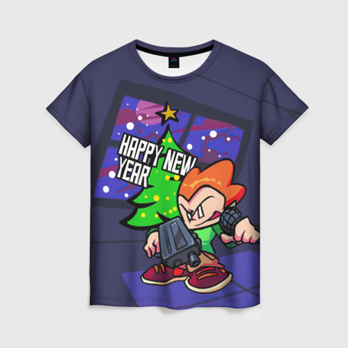 Женская футболка 3D с принтом Новогодний Пико, вид спереди #2