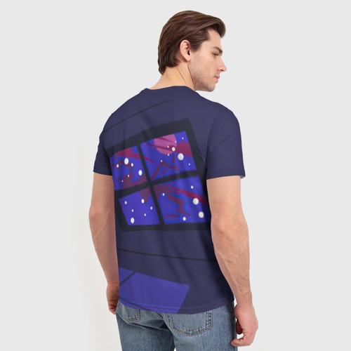 Мужская футболка 3D с принтом Новогодний Пико, вид сзади #2