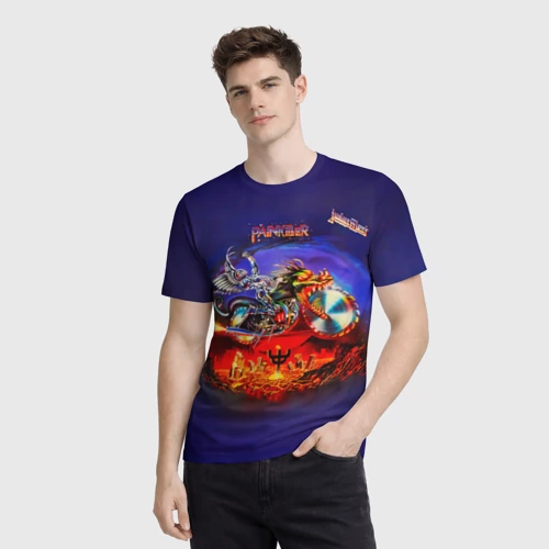 Мужская футболка 3D с принтом Painkiller - Judas Priest, фото на моделе #1