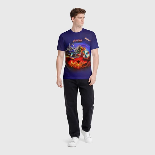 Мужская футболка 3D с принтом Painkiller - Judas Priest, вид сбоку #3