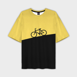 Мужская футболка oversize 3D Бегущий за велосипедом