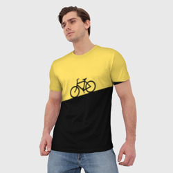 Мужская футболка 3D Бегущий за велосипедом - фото 2