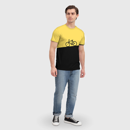 Мужская футболка 3D Бегущий за велосипедом, цвет 3D печать - фото 5