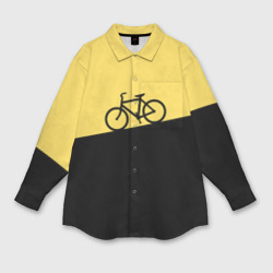 Мужская рубашка oversize 3D Бегущий за велосипедом