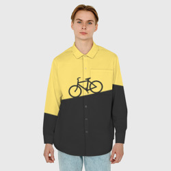 Мужская рубашка oversize 3D Бегущий за велосипедом - фото 2