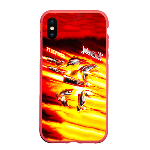 Чехол для iPhone XS Max матовый Firepower - Judas Priest, цвет красный