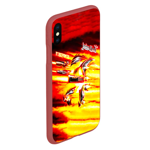 Чехол для iPhone XS Max матовый Firepower - Judas Priest, цвет красный - фото 3