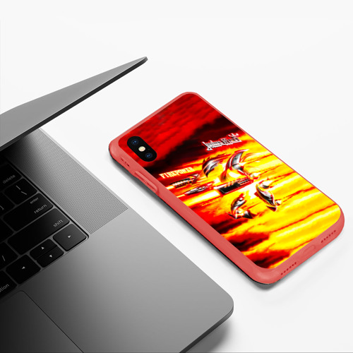 Чехол для iPhone XS Max матовый Firepower - Judas Priest, цвет красный - фото 5