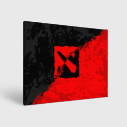 Холст прямоугольный Dota 2 red black logo, брызги красок