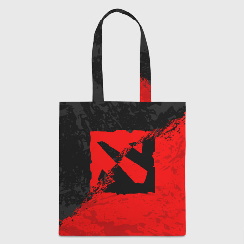 Шоппер 3D Dota 2 red black logo, брызги красок