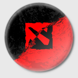 Значок Dota 2 red black logo, брызги красок