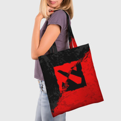 Шоппер 3D Dota 2 red black logo, брызги красок - фото 2