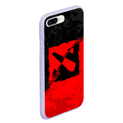 Чехол для iPhone 7Plus/8 Plus матовый Dota 2 red black logo, брызги красок - фото 2