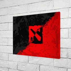 Холст прямоугольный Dota 2 red black logo, брызги красок - фото 2