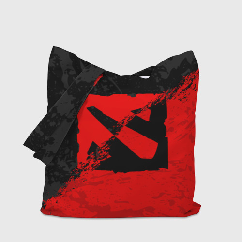 Шоппер 3D Dota 2 red black logo, брызги красок - фото 4