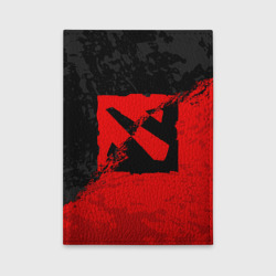 Обложка для автодокументов Dota 2 red black logo, брызги красок