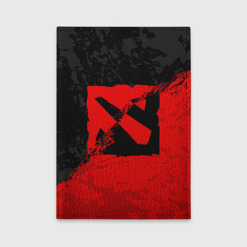 Обложка для автодокументов Dota 2 red black logo, брызги красок, цвет голубой