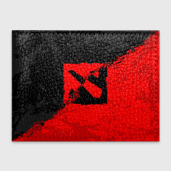 Обложка для студенческого билета Dota 2 red black logo, брызги красок